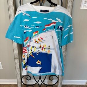 Polo Ralph Lauren Vintage Cruise Boat Short‎ Sleeve T-Shirt Size Medium